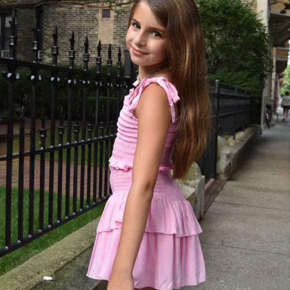 Katie J NYC Girls Pink Ruffled Skirt Size Large - Picture 4 of 4